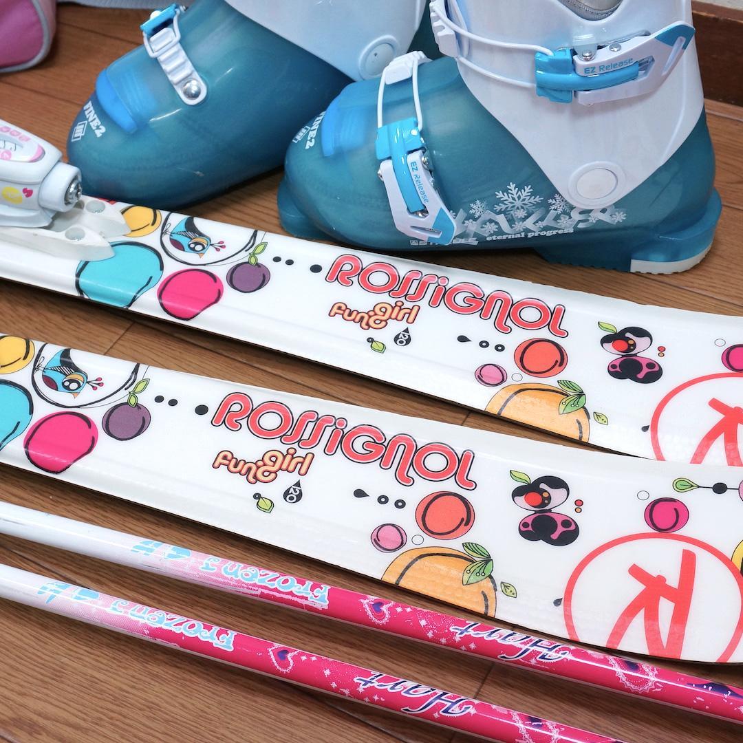 メンテ済 120cm 靴21cm ROSSIGNOL スキーセット おまけ