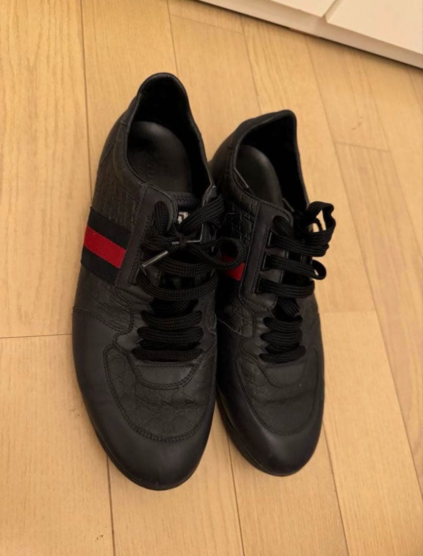 GUCCI ローカットスニーカー/233334/ネイビー/レザー