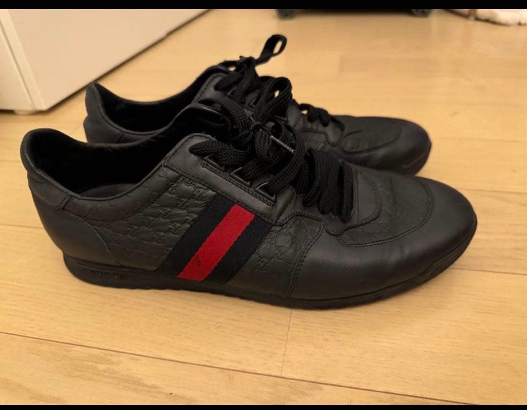 GUCCI ローカットスニーカー/233334/ネイビー/レザー