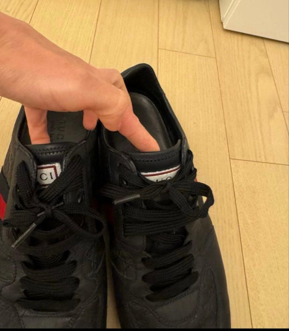 GUCCI ローカットスニーカー/233334/ネイビー/レザー