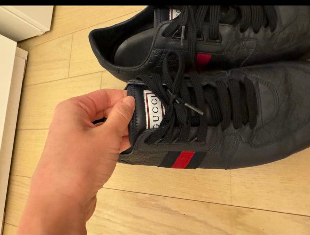 GUCCI ローカットスニーカー/233334/ネイビー/レザー