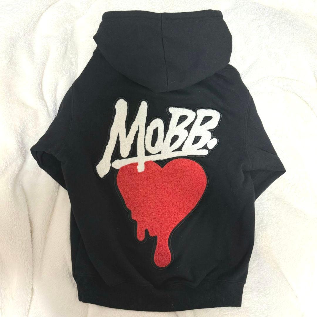 MOBB モブ トップス パーカー ハート ロゴ 刺繍