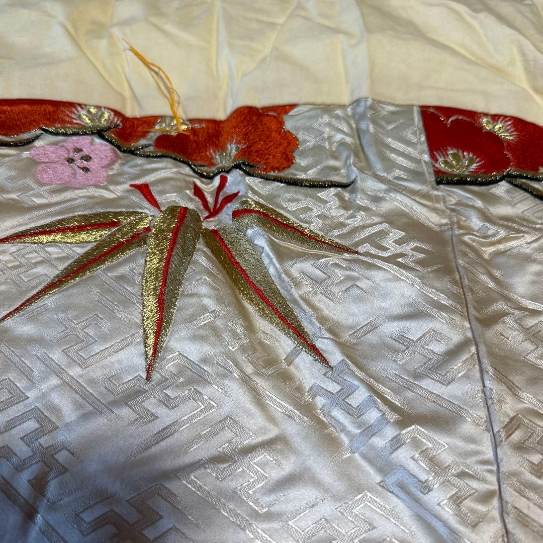 婚礼掛け布団　刺繍　レトロ