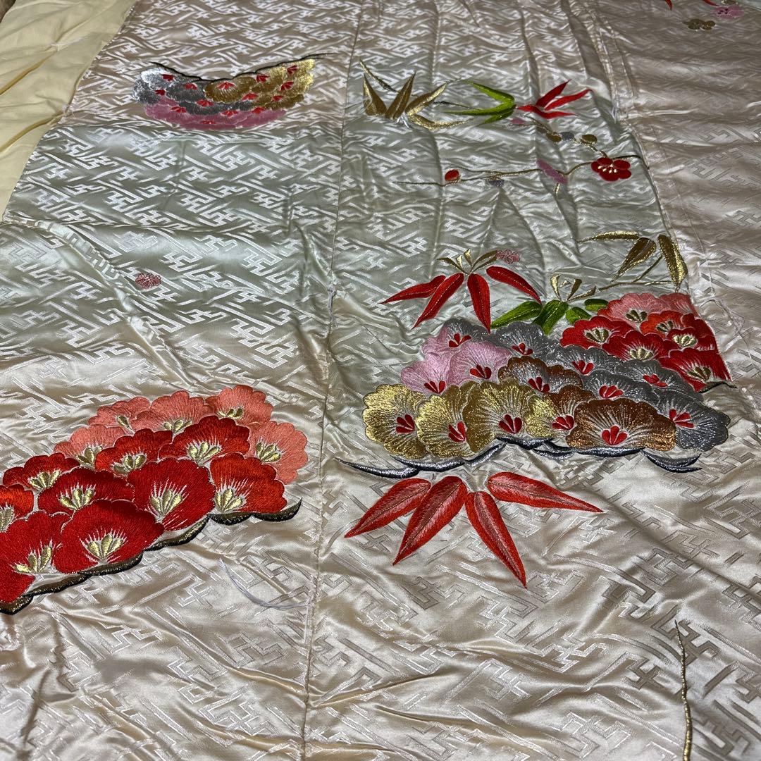 婚礼掛け布団　刺繍　レトロ