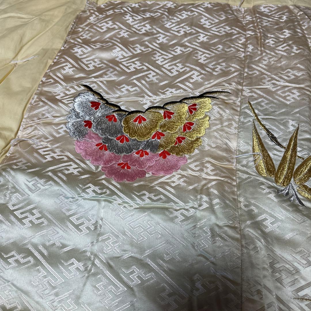 婚礼掛け布団　刺繍　レトロ