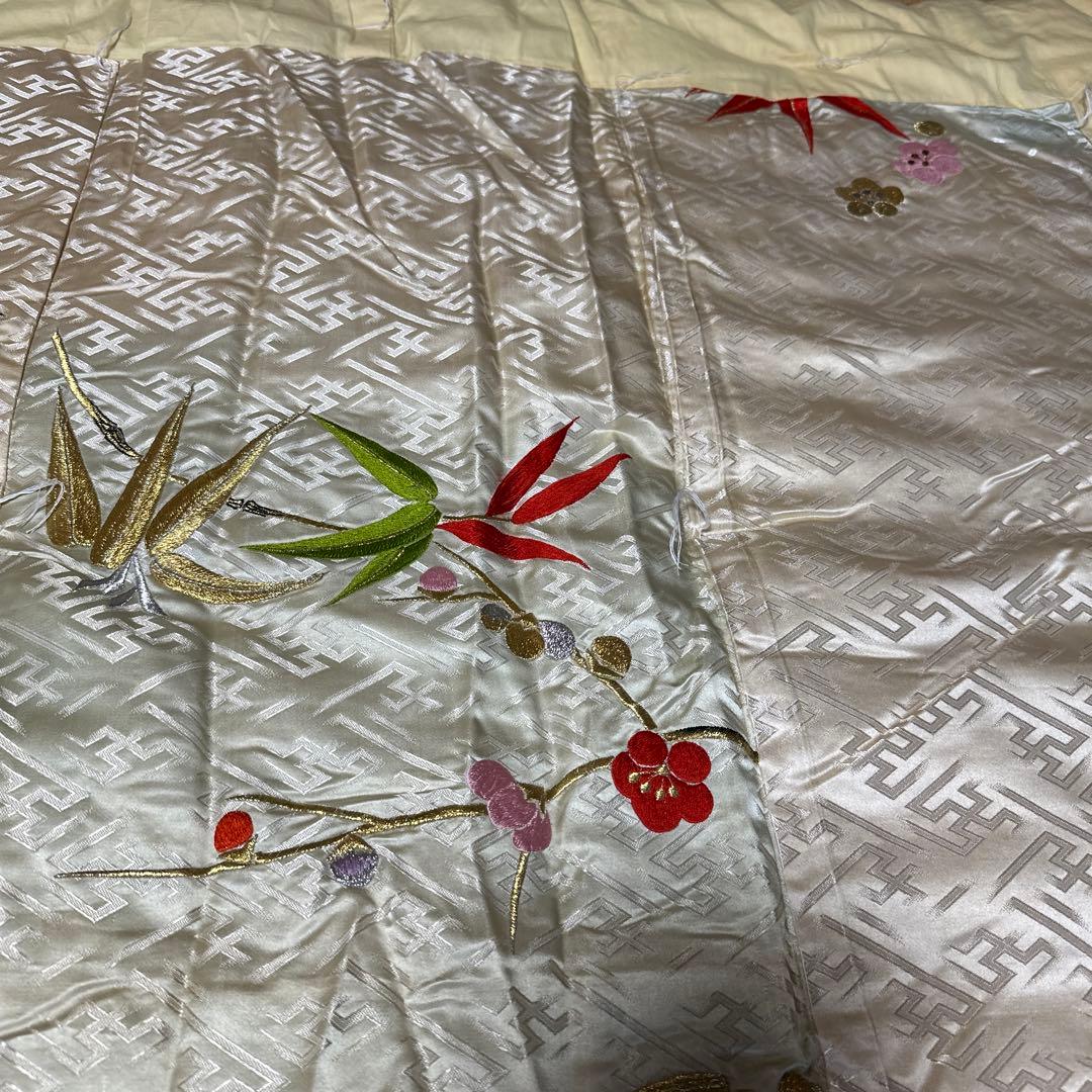 婚礼掛け布団　刺繍　レトロ