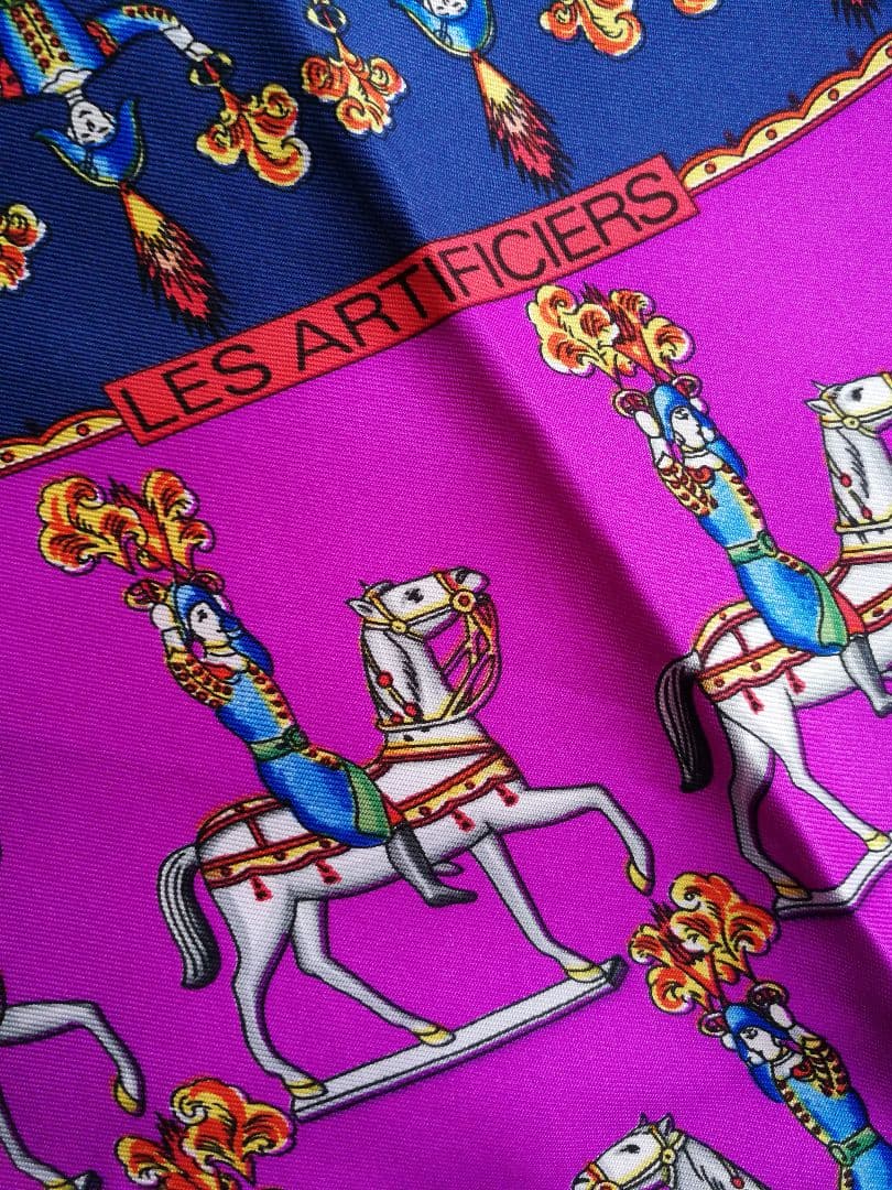 エルメス　HERMES　スカーフ　カレ90　花火師