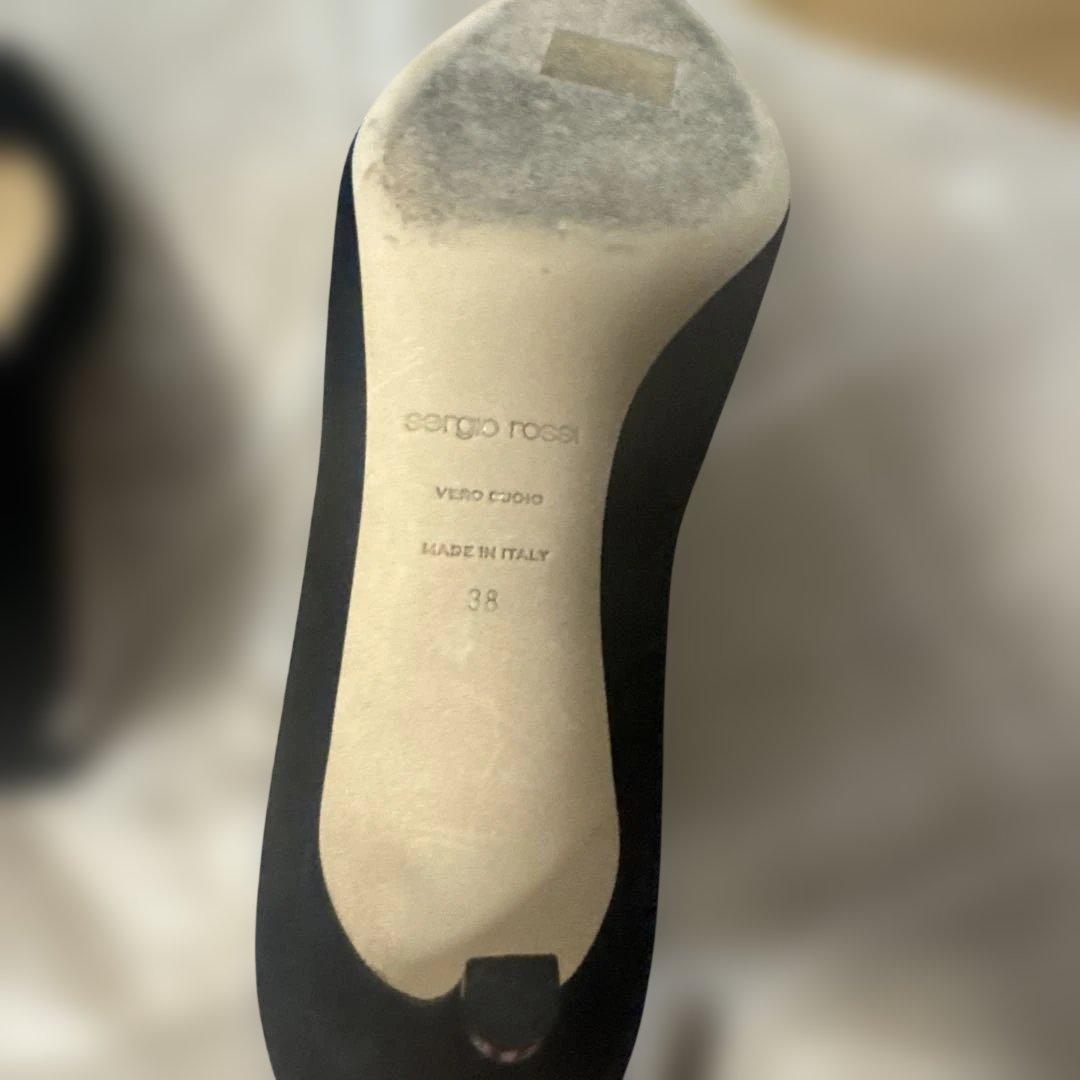 セルジオロッシ　パンプス　ブラック　スエード　38