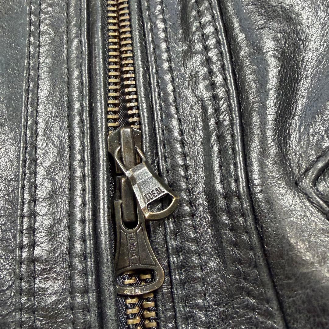 キャサリンハムネットロンドン 牛革 カウレザー シングルライダースジャケット M