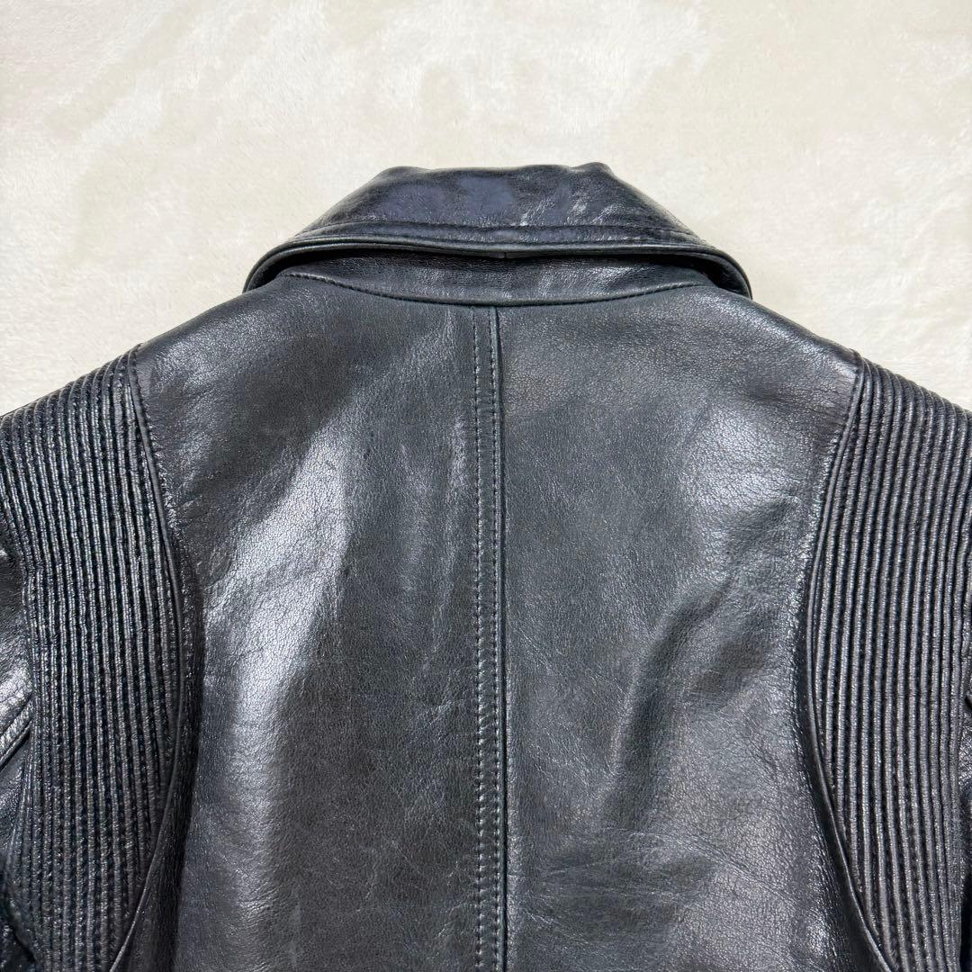 キャサリンハムネットロンドン 牛革 カウレザー シングルライダースジャケット M
