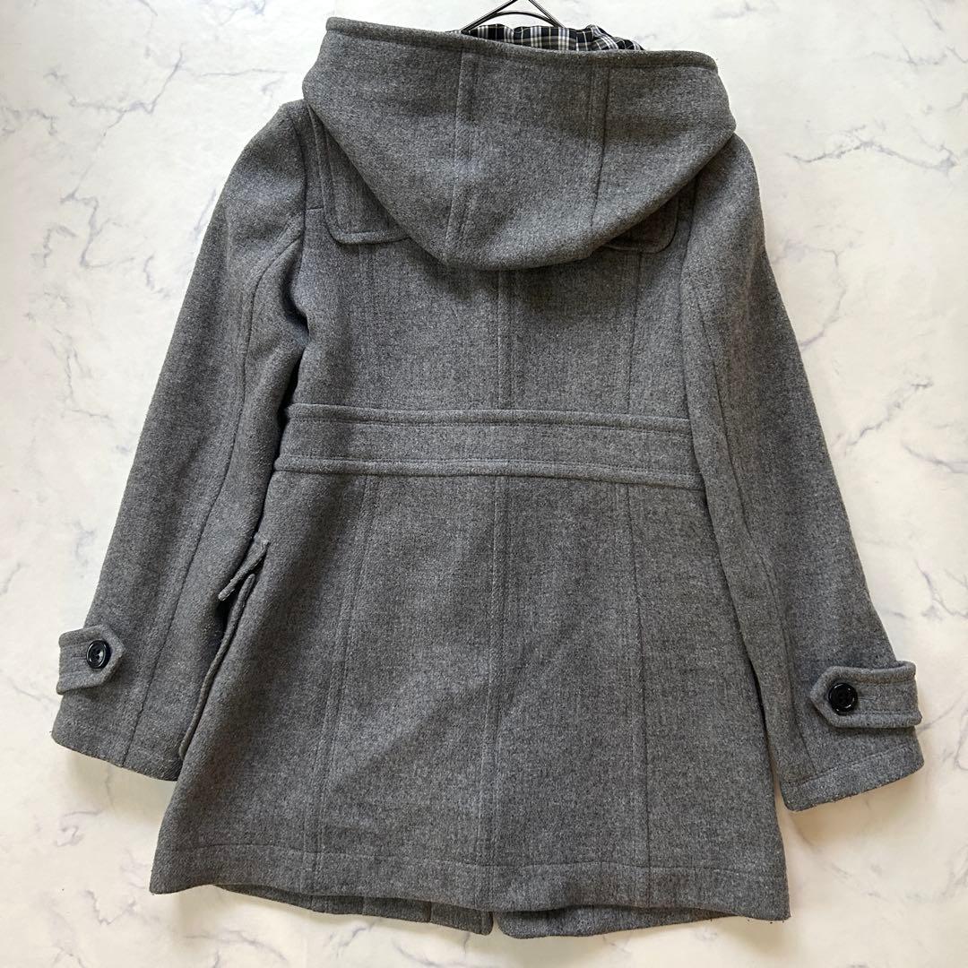 バーバリーブルーレーベル ダッフルコート フード ノバチェック レザー 38