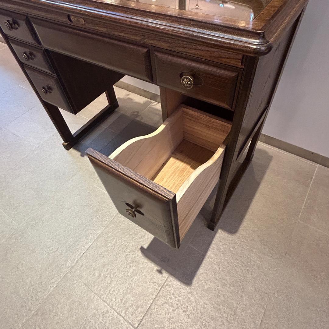 期間限定値下♥【高梨産業 ＲＯＢＩＮ】　オーク無垢材　ドレッサー 椅子付き