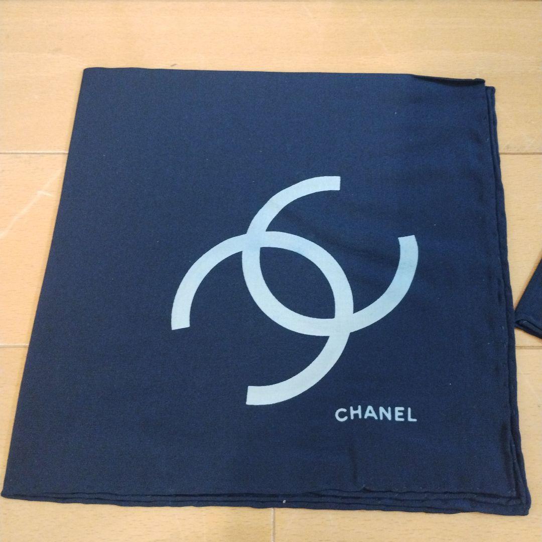 CHANEL シャネル シルク ミニスカーフ2枚ネイビーココマーク 水玉 正方形