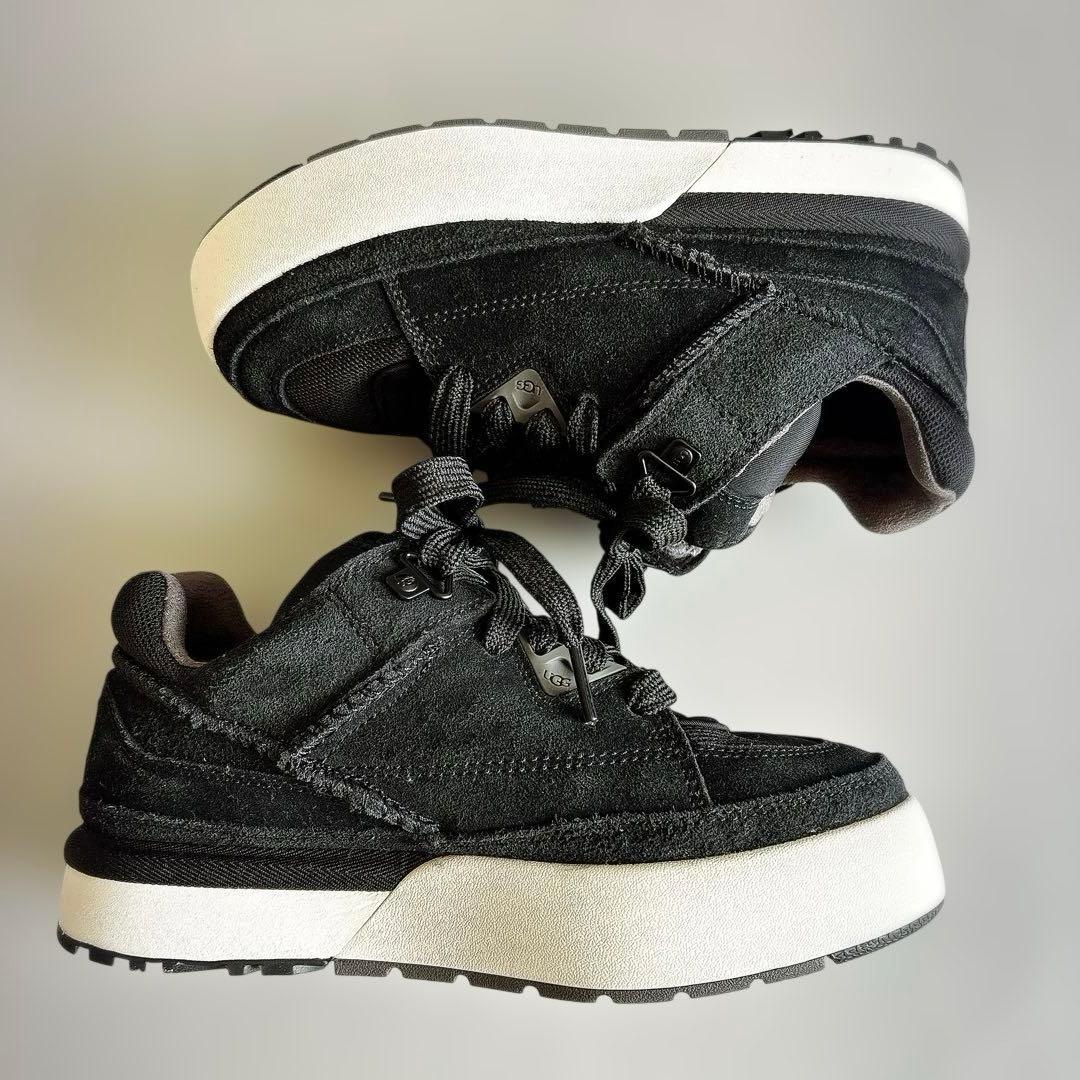 GOLDENCUSH　ブラック スエード メッシュ スニーカー　23