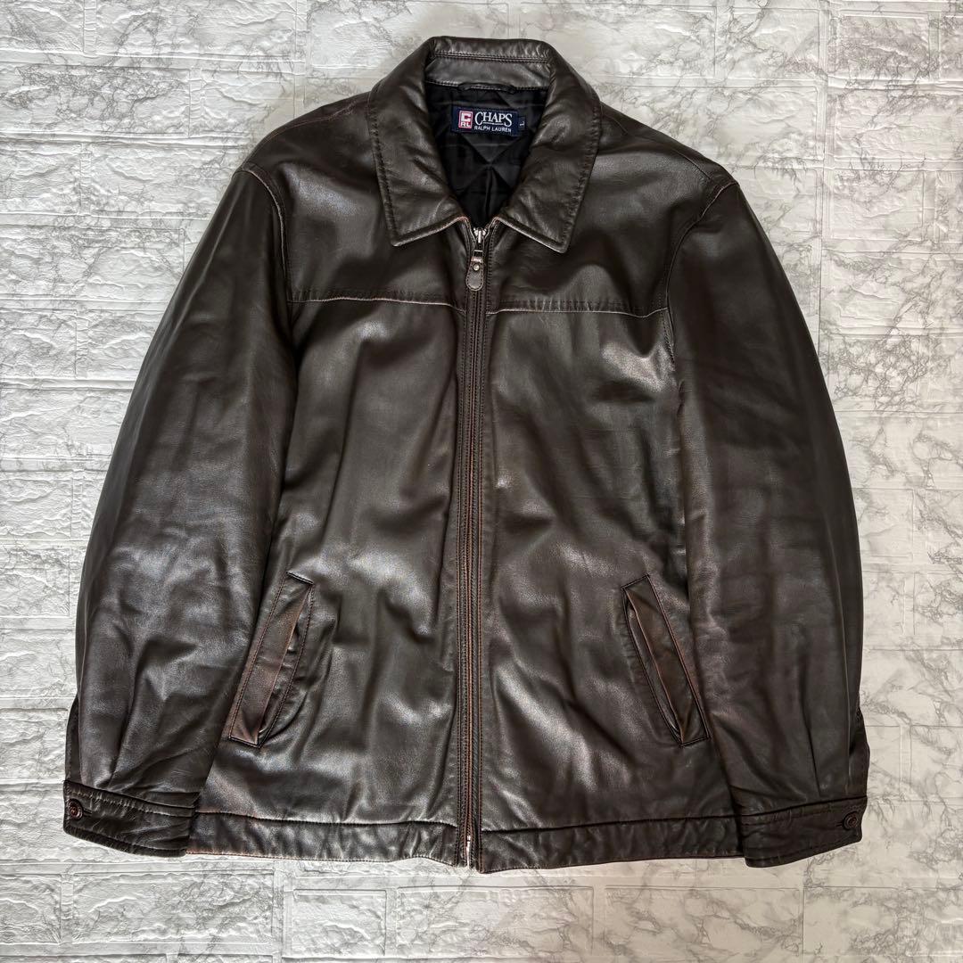 CHAPS RALPH LAUREN レザージャケット L ブラウン