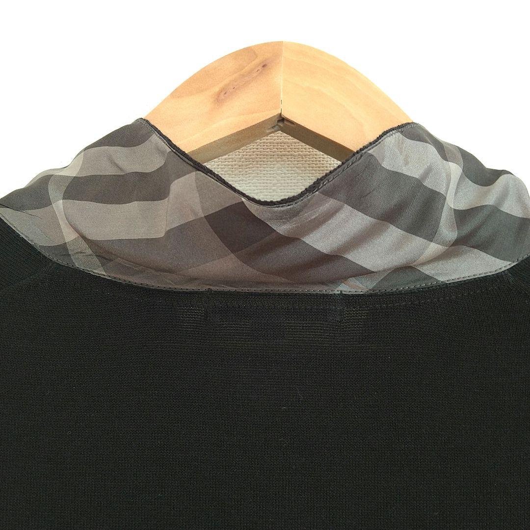 バーバリーロンドン　シルクコットン長袖ニット　ボウタイリボン　サイズ5