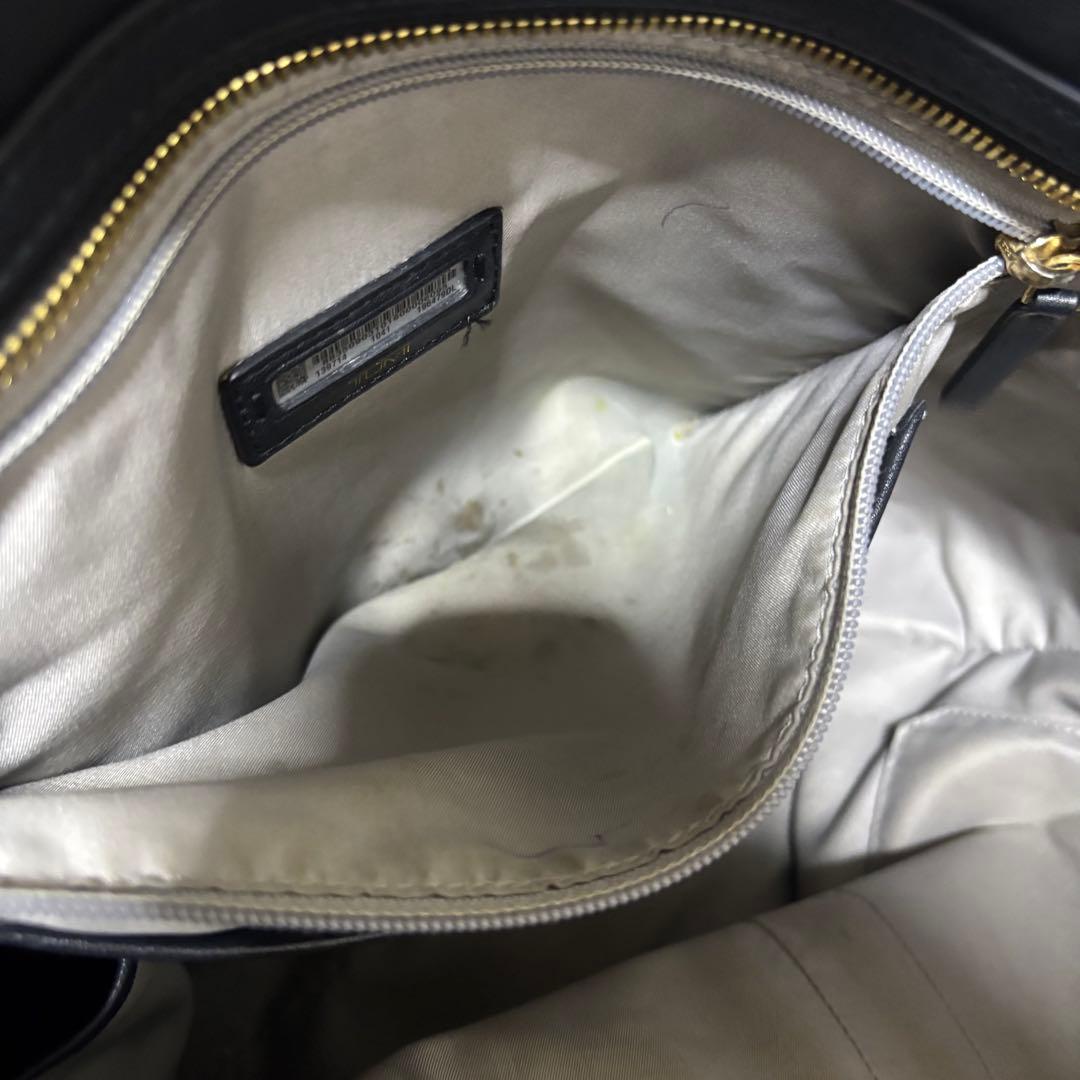 TUMI ニーナ ノースサウス トートバッグ レザー ブラック A4 ゴールド