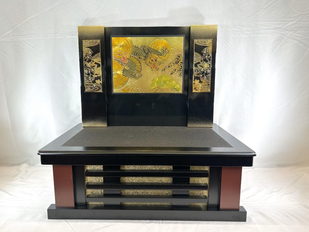 10362 収納台 差し込式 四角枠 収納彫金風屏風 セット 飾り台＆屏風のみ