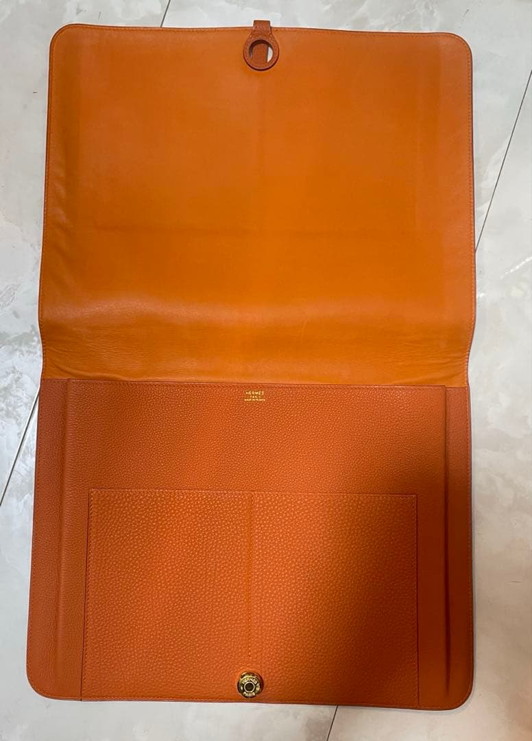 エルメス、オレンジ 書類ケース