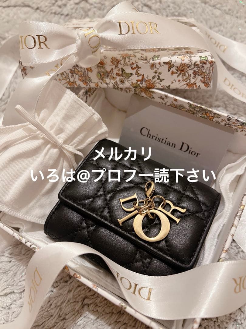 【付属品有】Dior レディディオール ロータスウォレット 折り財布