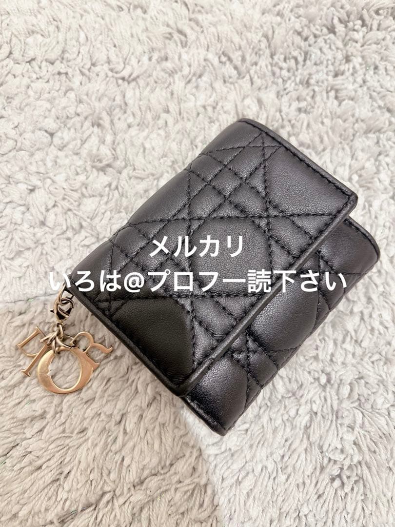 【付属品有】Dior レディディオール ロータスウォレット 折り財布