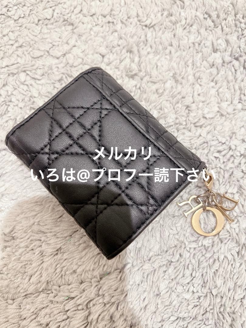 【付属品有】Dior レディディオール ロータスウォレット 折り財布