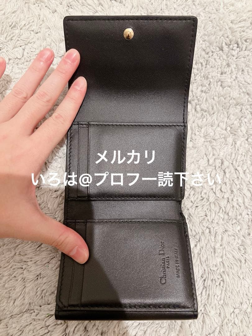 【付属品有】Dior レディディオール ロータスウォレット 折り財布