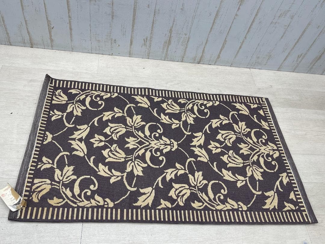 エクセルヒューマン 中国美術緞通 玄関マット シルク 手織り 70×121㎝