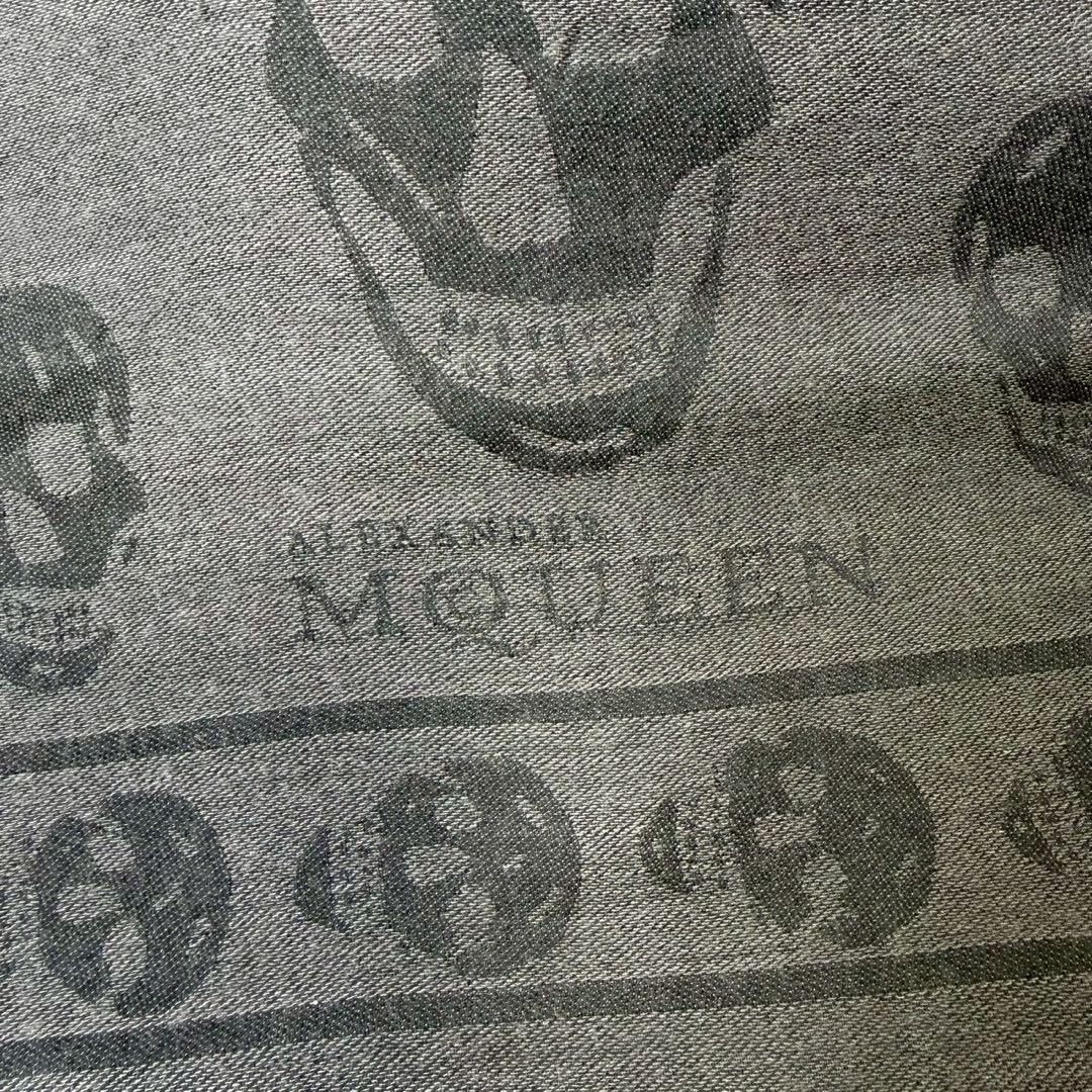 希少 ALEXANDER MQUEEN スカル ドクロ 大判 スカーフ