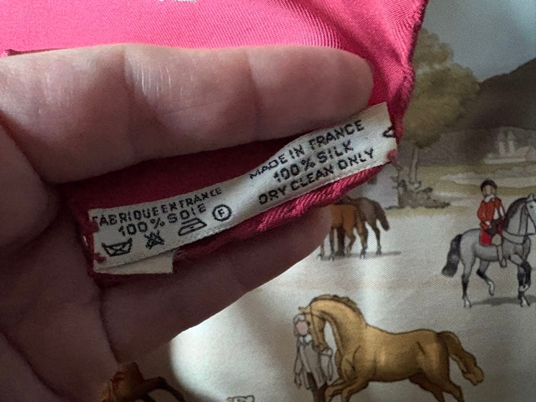 HERMES 馬と犬のデザイン シルクスカーフ カレ90 ヴィンテージ