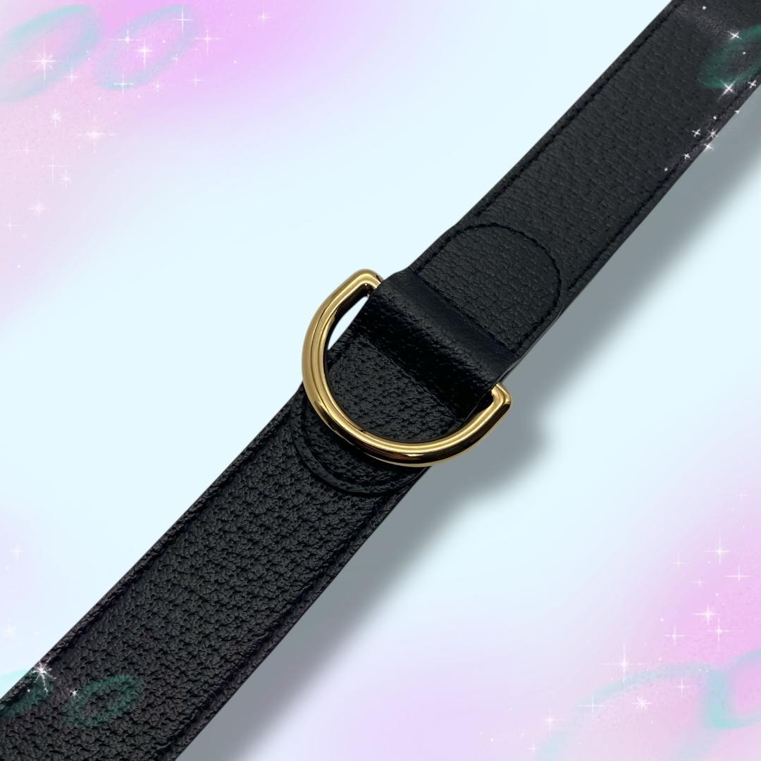 おそらく未使用 グッチ 首輪 Lサイズ 大型犬用 インターロッキングG レザー