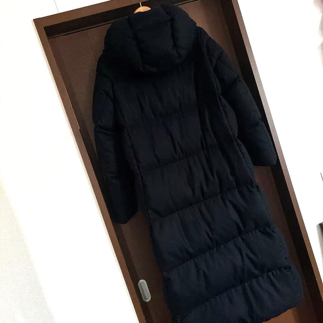 未使用に近い　HERNO ヘルノ　ロング丈ダウンコート　ブラック黒　44