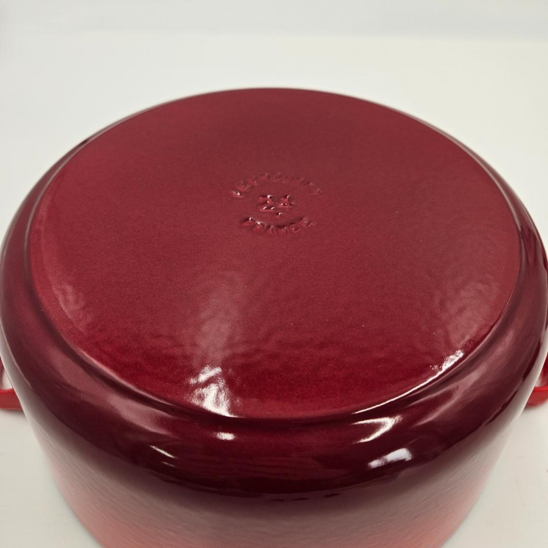 ル・クルーゼ ココット・ロンド 24cm チェリーレッド ホーロー鍋