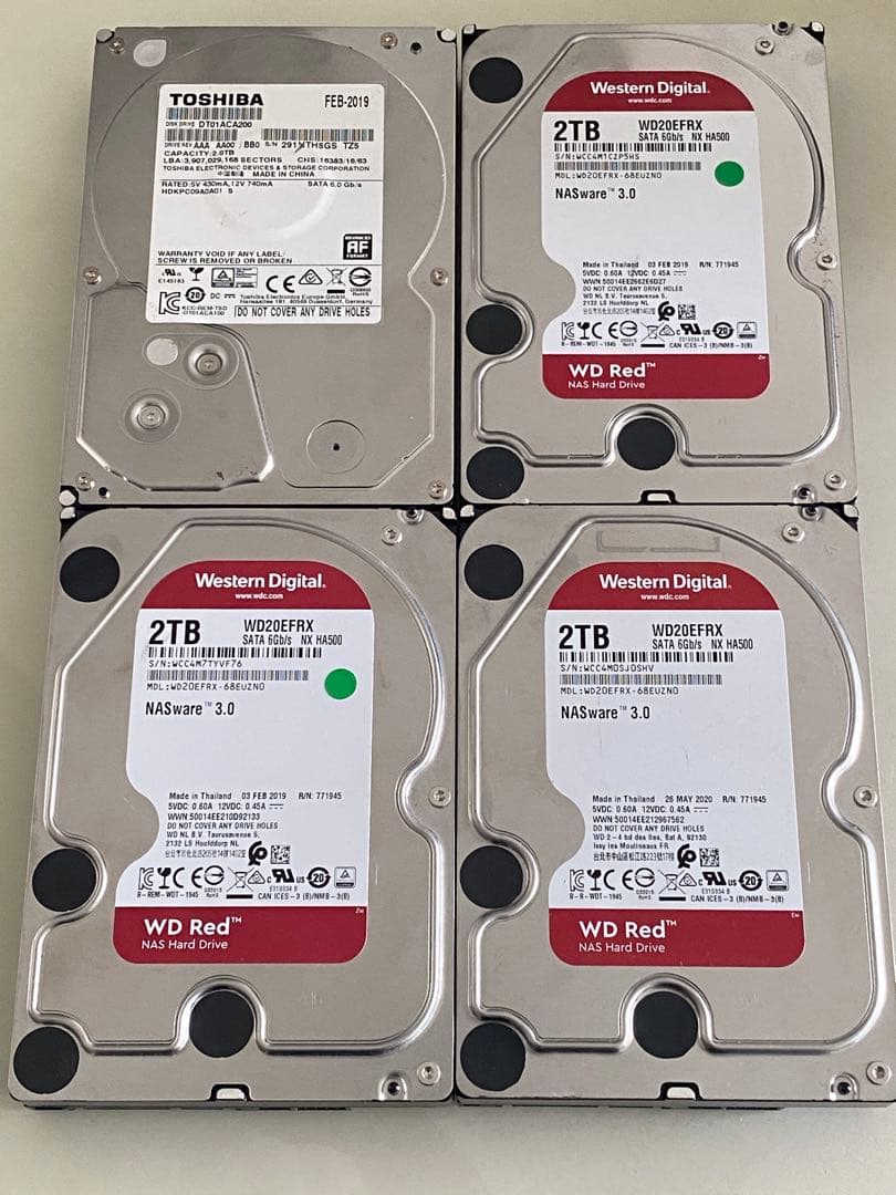 3.5インチHDD 2TB 4台セット