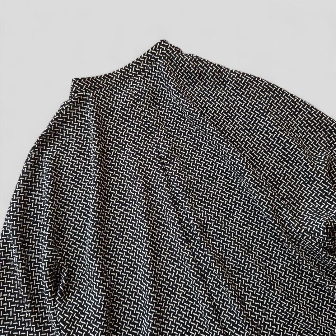 美品⭐iCB 24SS バックサテンアムンゼン 5分袖バンドカラーブラウス 総柄