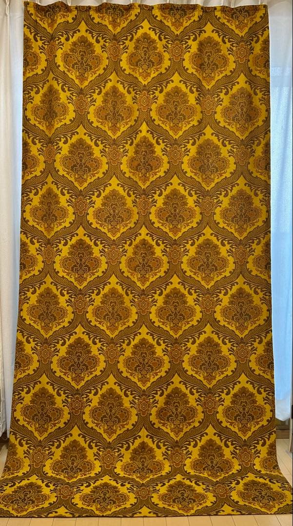 ヴィンテージ カーテン　ミッドセンチュリー　東欧　北欧　ファブリック　生地　布