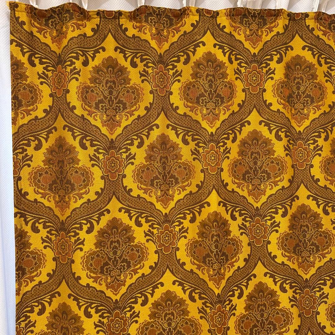 ヴィンテージ カーテン　ミッドセンチュリー　東欧　北欧　ファブリック　生地　布