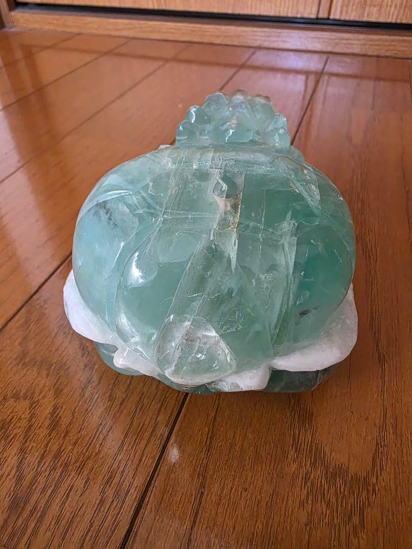 大きい　龍亀　ロングイ　グリーンフローライト1150g 1kgオーバー　龍神