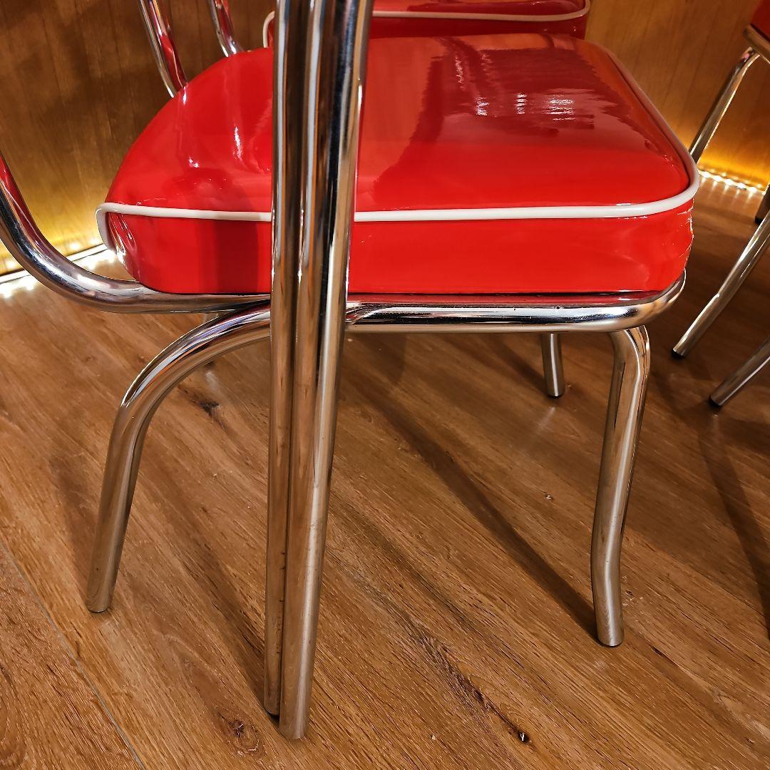 専用 アメリカンダイナー ヴィンテージ調 チェア 赤1 白 1。 ２脚セット