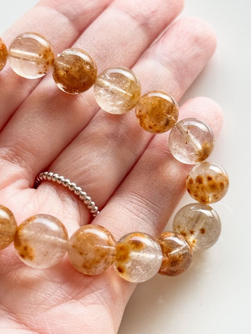 ト*ィ様 【16cm 10mm】フラワールチルクォーツ　スターバーストルチル ブ