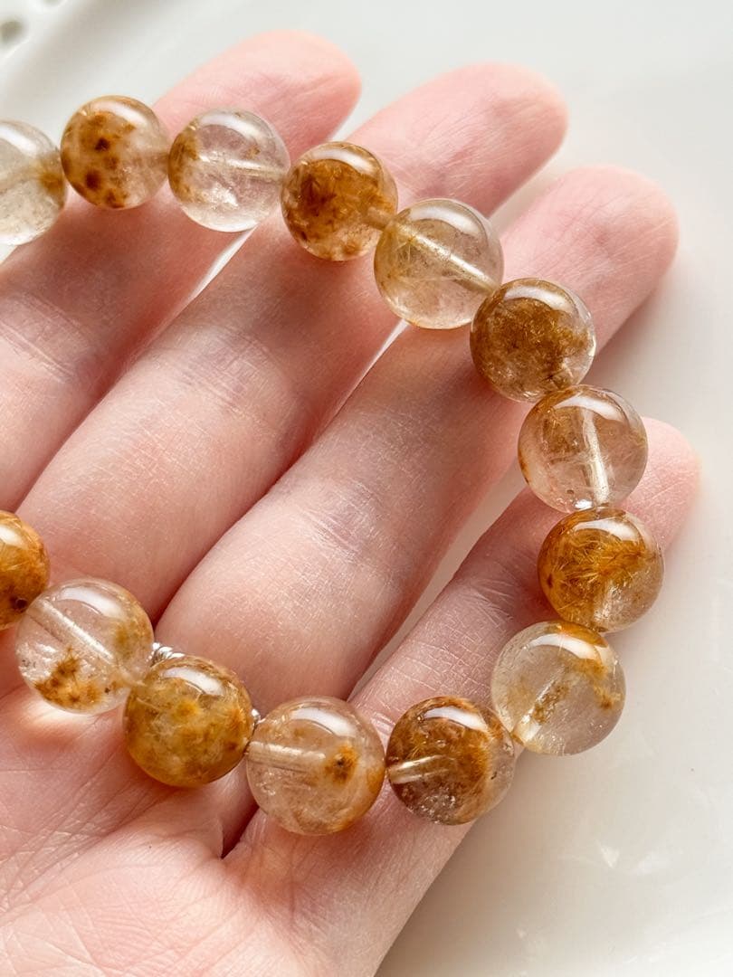 ト*ィ様 【16cm 10mm】フラワールチルクォーツ　スターバーストルチル ブ