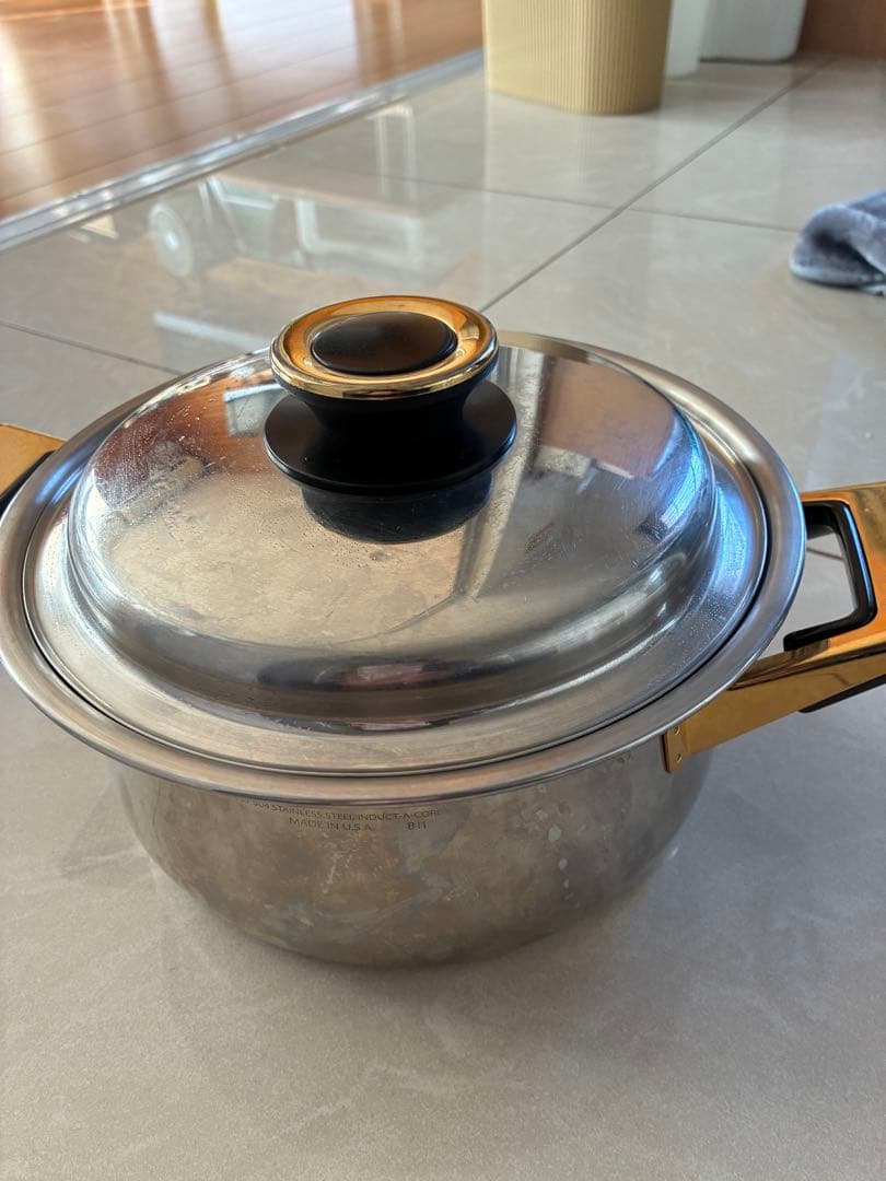 タッパーウェア レインボークッカー 両手鍋 ステンレス ゴールド