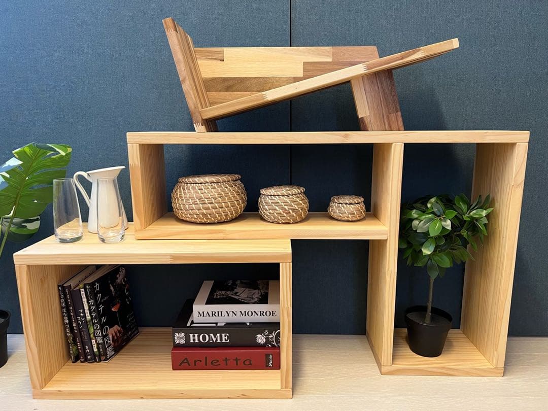 【送料無料】ブックシェルフ アングル形 アカシア 小物置き 234