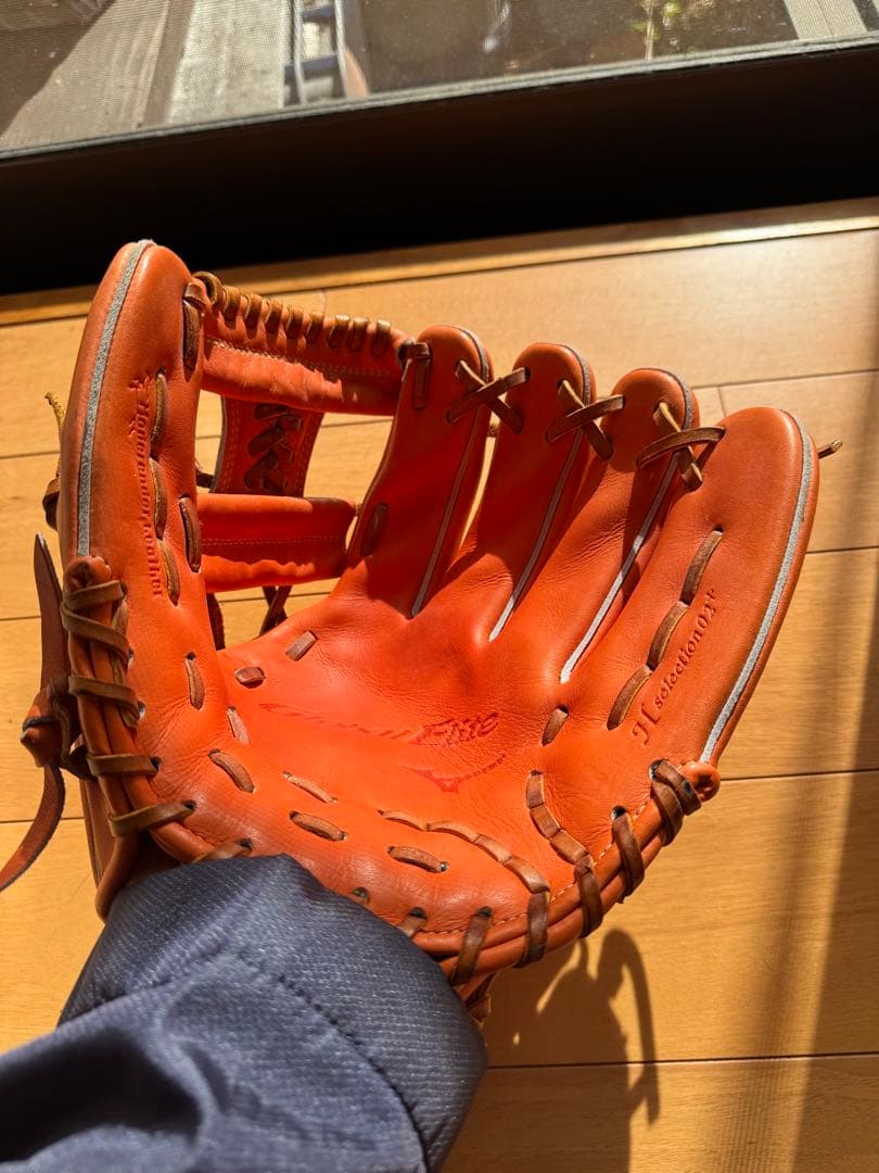 Globali 硬式グローブ オレンジ 5本指