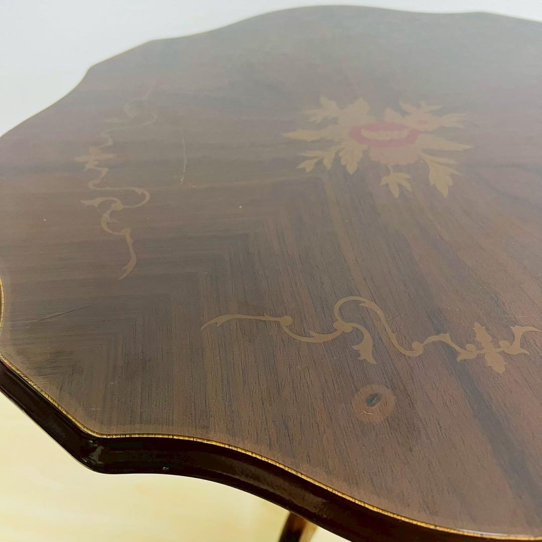 象嵌 コーヒーテーブル 丸テーブル サイドテーブル アンティーク