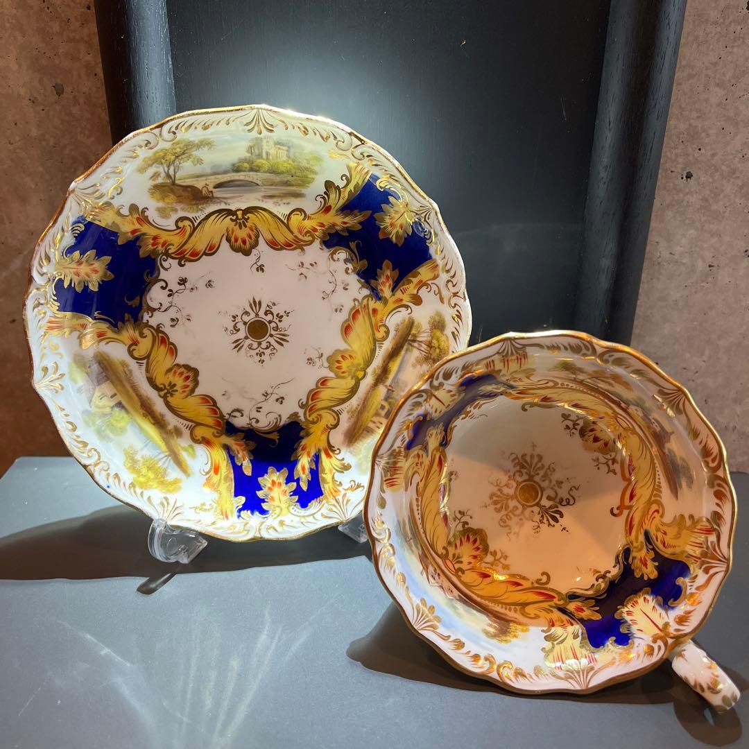 コールポート　アデレードシェイプ風景画　カップ＆ソーサー