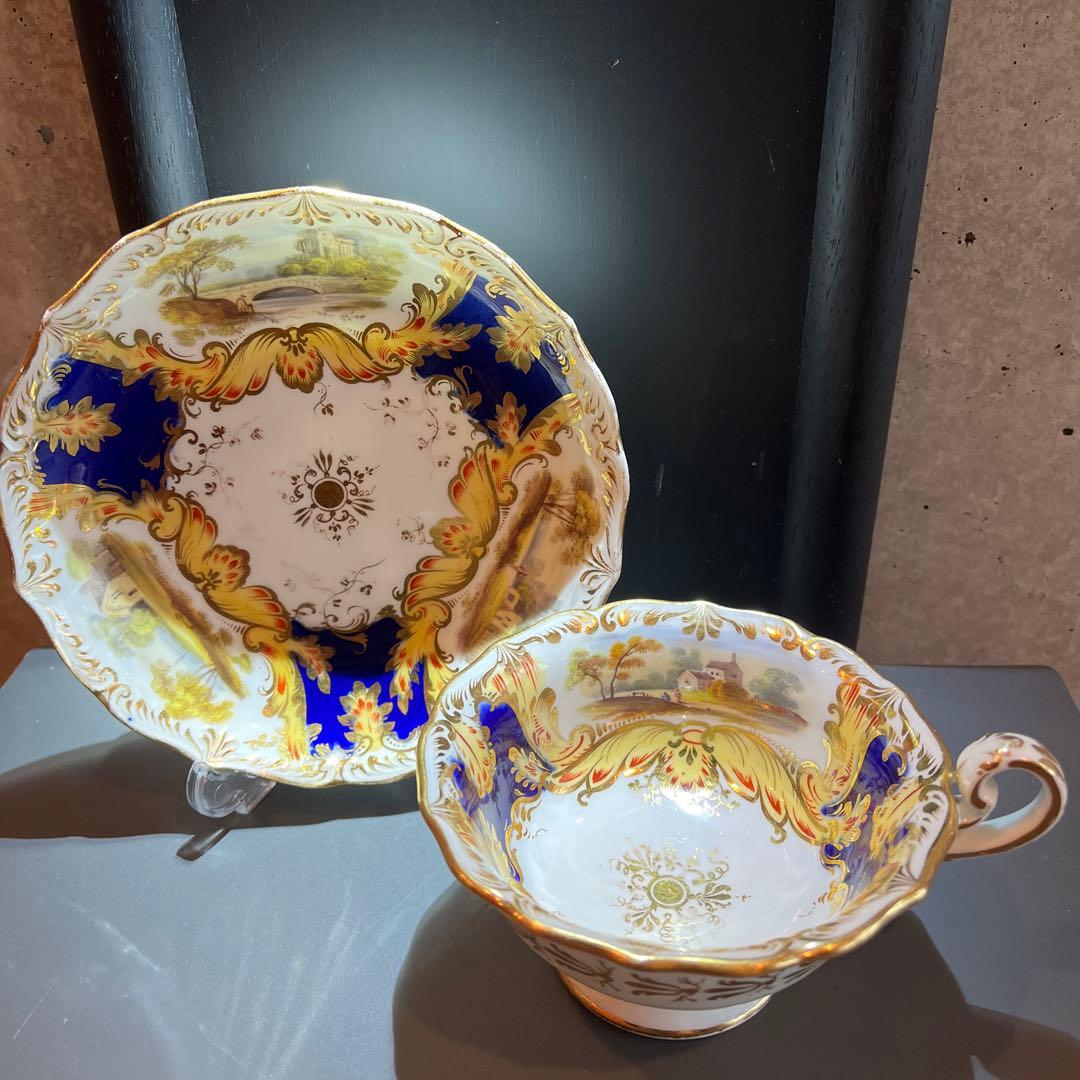 コールポート　アデレードシェイプ風景画　カップ＆ソーサー