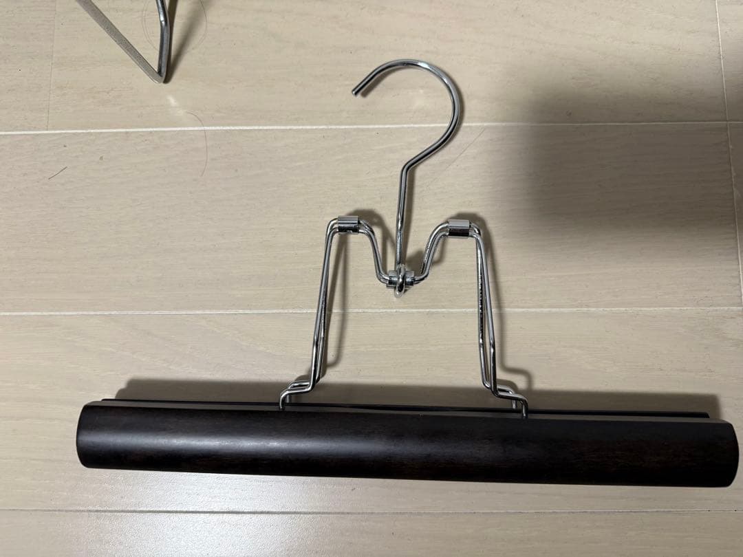 【中田ハンガー】木製 吊りズボンハンガー 5本セット