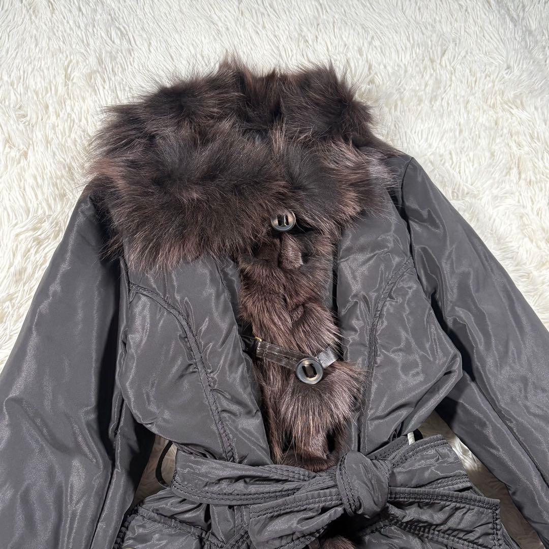 未使用タグ付　Beshela ブルーフォックス　ファー　ダウンコート　ブラック