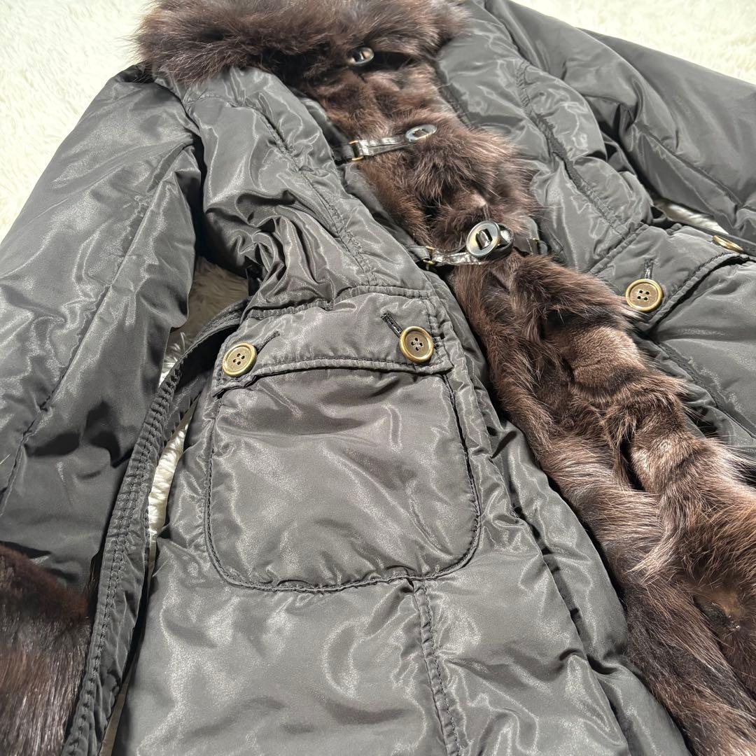 未使用タグ付　Beshela ブルーフォックス　ファー　ダウンコート　ブラック